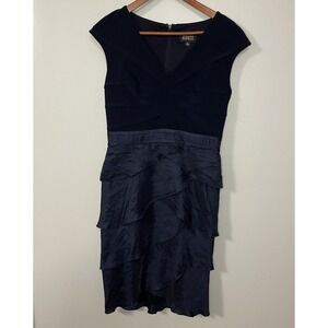 Adrianna Papell Size 6 Navy Dress Women's Formal Mother Of The Bride